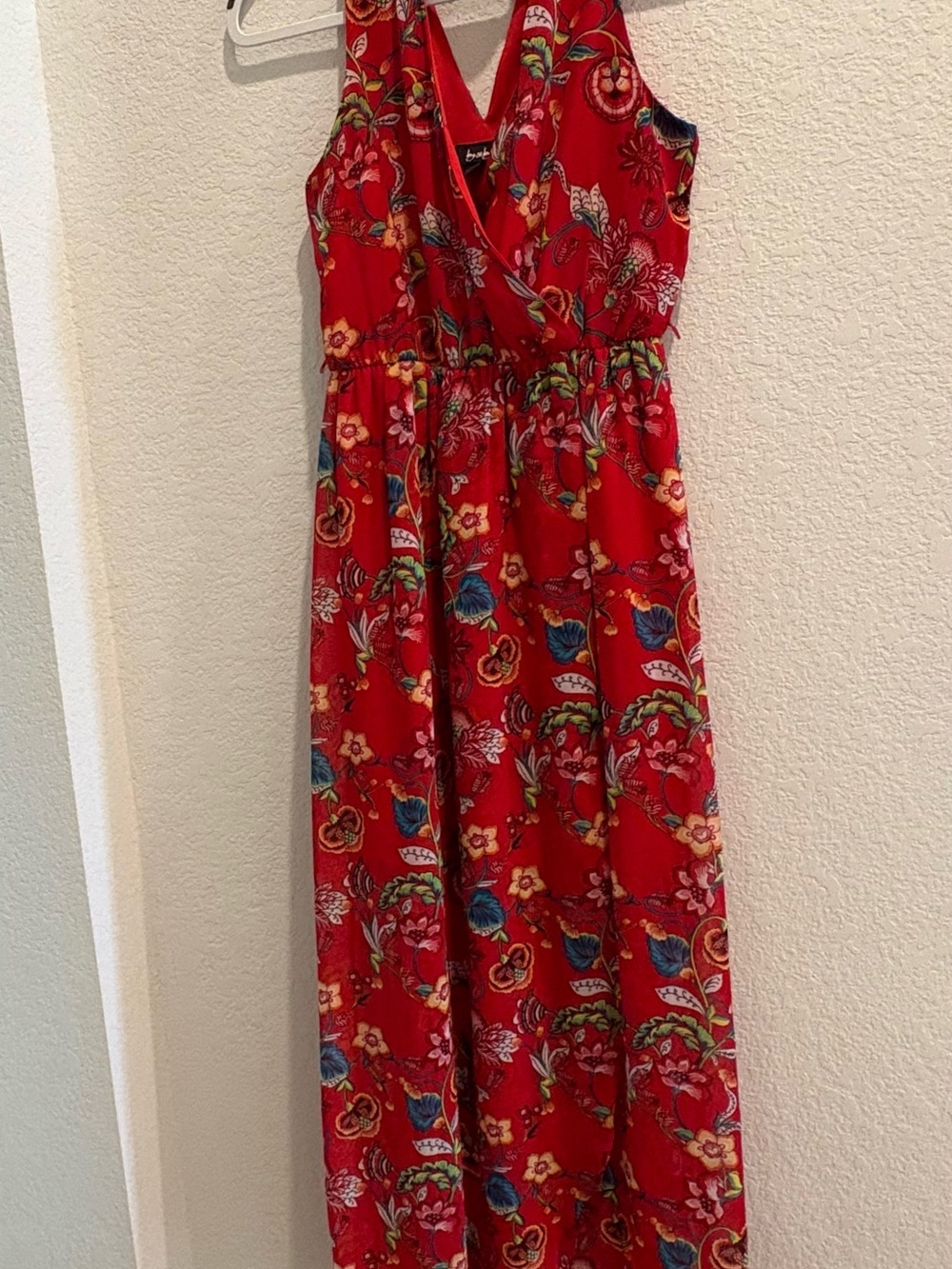 by & by Red Floral Sleeveless Maxi Dress